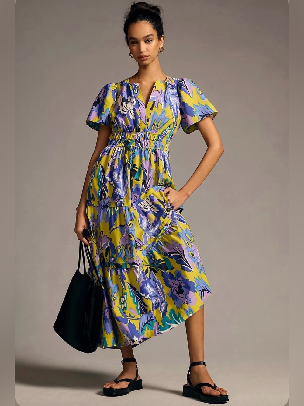 Anthropologie The Somerset Maxi Dress Tiered Colorful